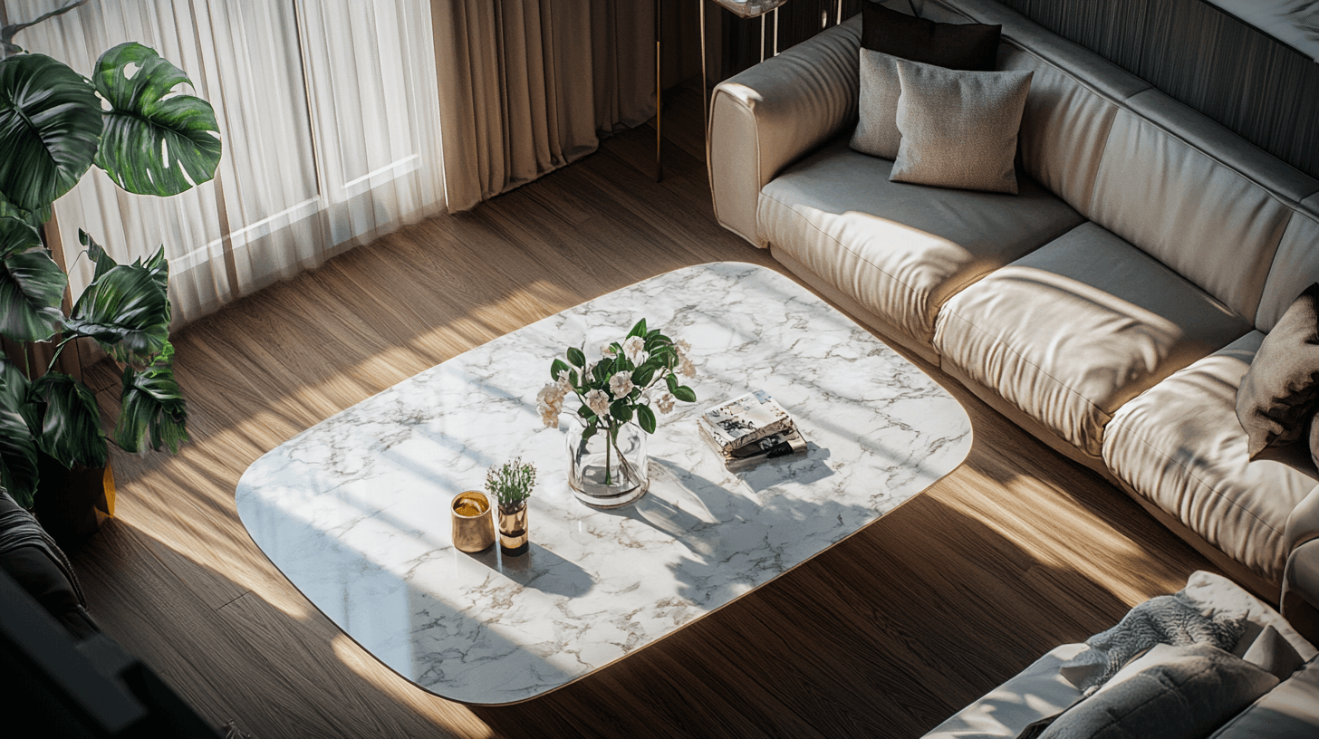 Marmortische elegant in dein Wohnzimmer einfügen