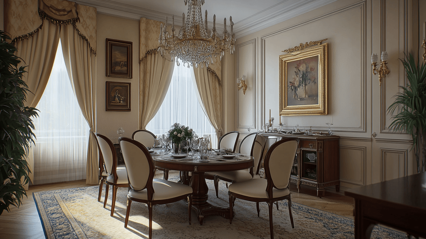 Klassische Esszimmer: Dekoration und Accessoires