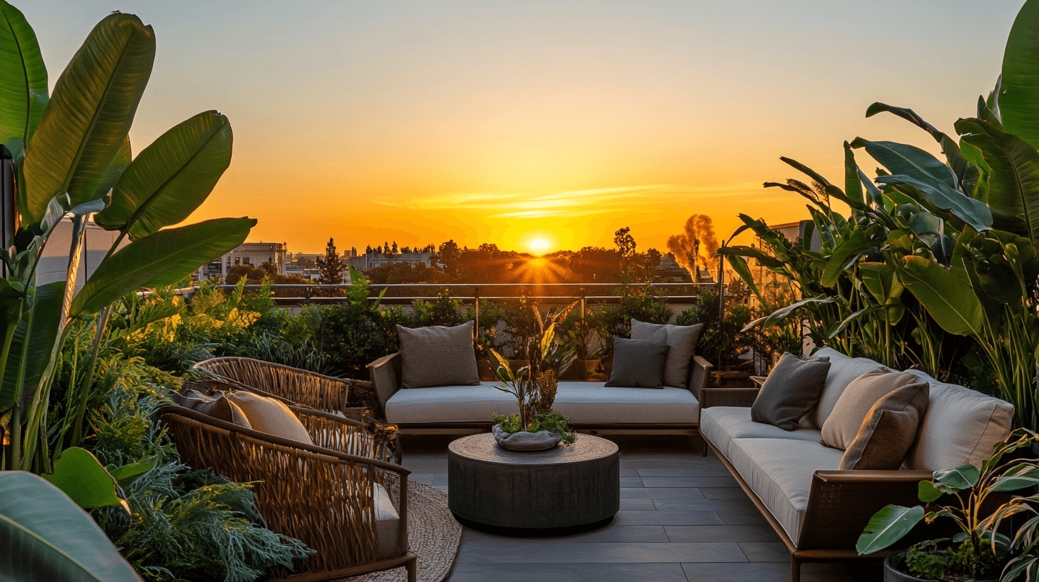 Ruhige Dachterrasse: Ein Ort der Entspannung unter freiem Himmel