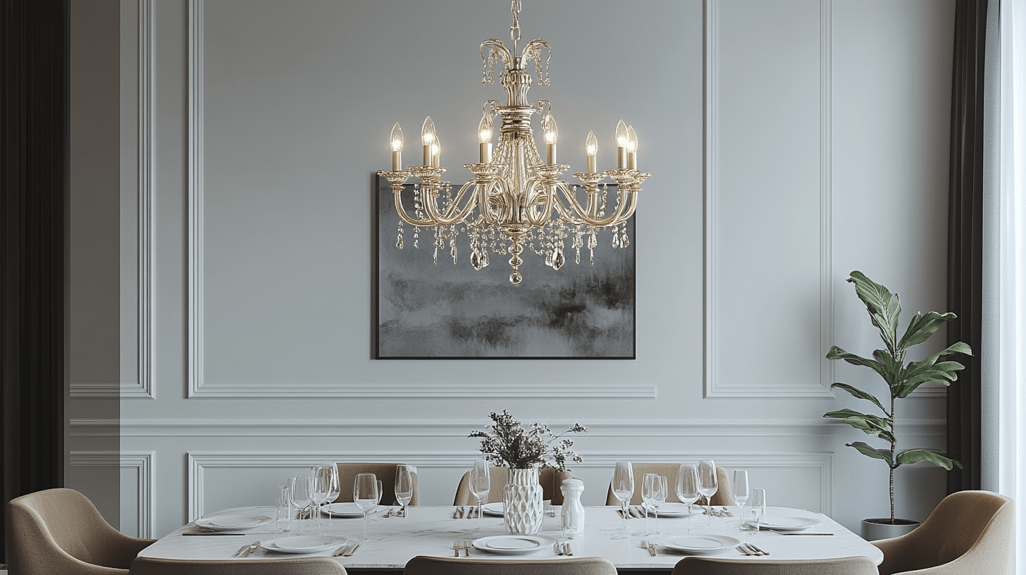 Elegante Einbindung eines Kronleuchters in dein Speisezimmer