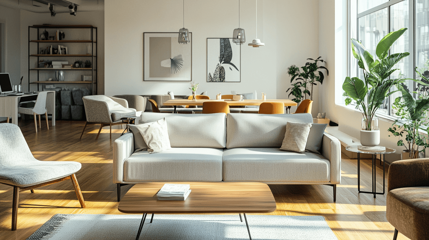 Vielseitiges Wohnzimmer: Ein Raum für Wohnen, Essen und Arbeiten