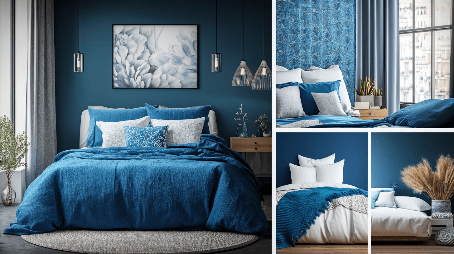 Farbzusammenstellungen und Designideen für Schlafzimmer in Blau