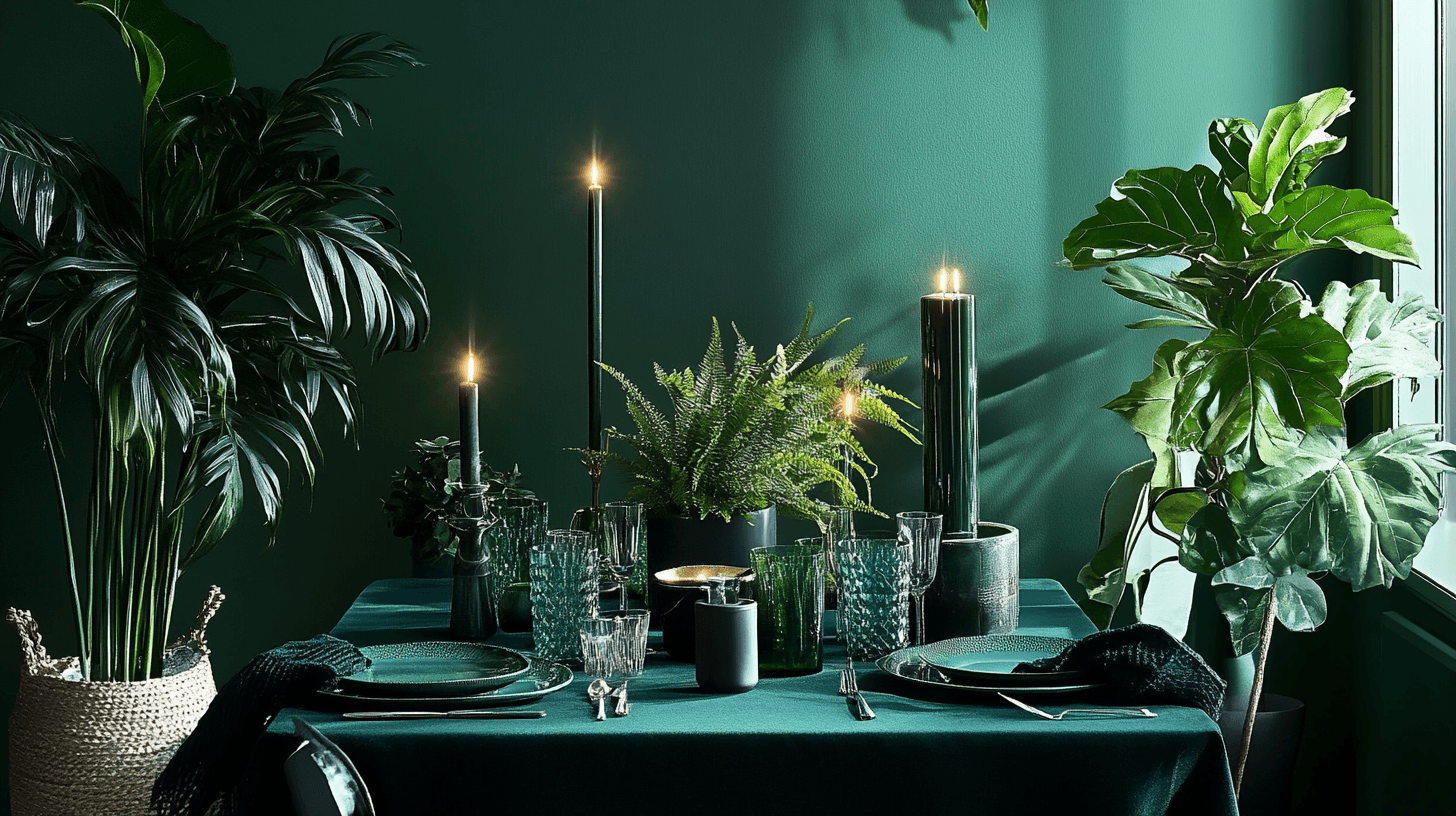 Tiefgrüne Dekoration: Eleganz aus der Natur