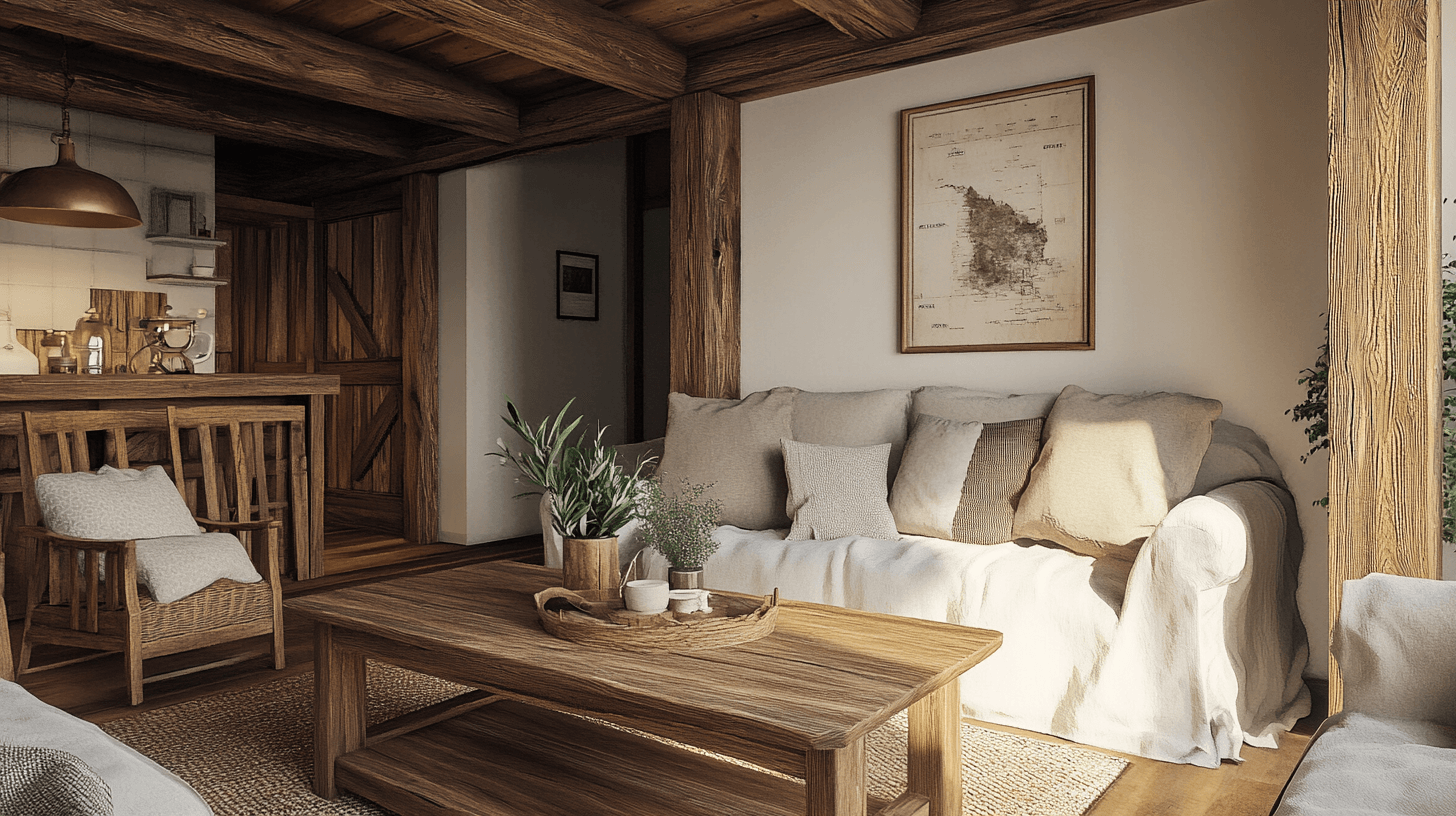 Rustikale Holzelemente im Wohnzimmer: Ein Hauch von Natur im Raum