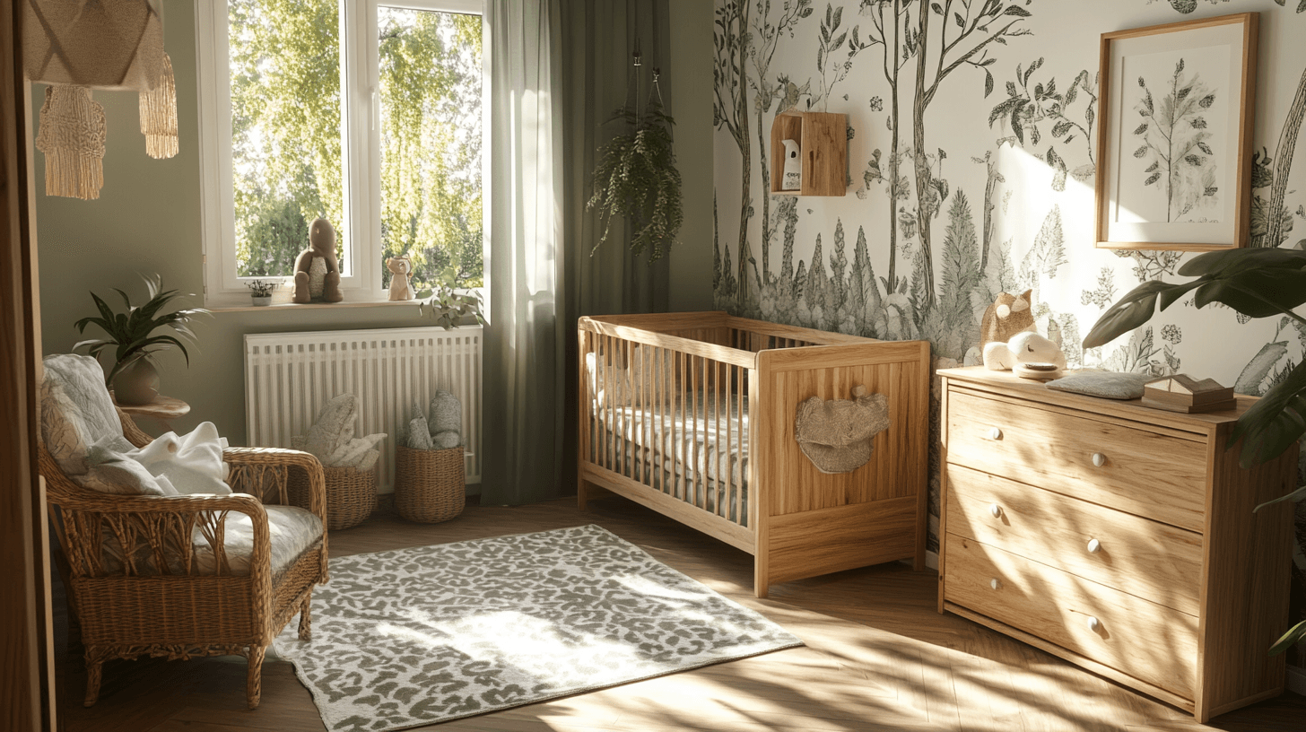 Waldthema im Kinderzimmer: Holz und natürliche Farbtöne