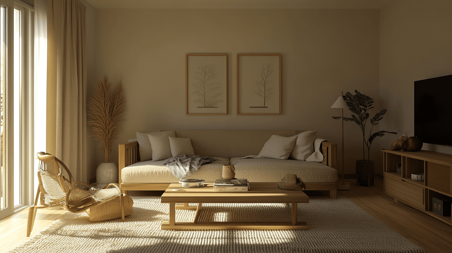 Einrichtungsstile, die durch Beige und Holz aufgewertet werden