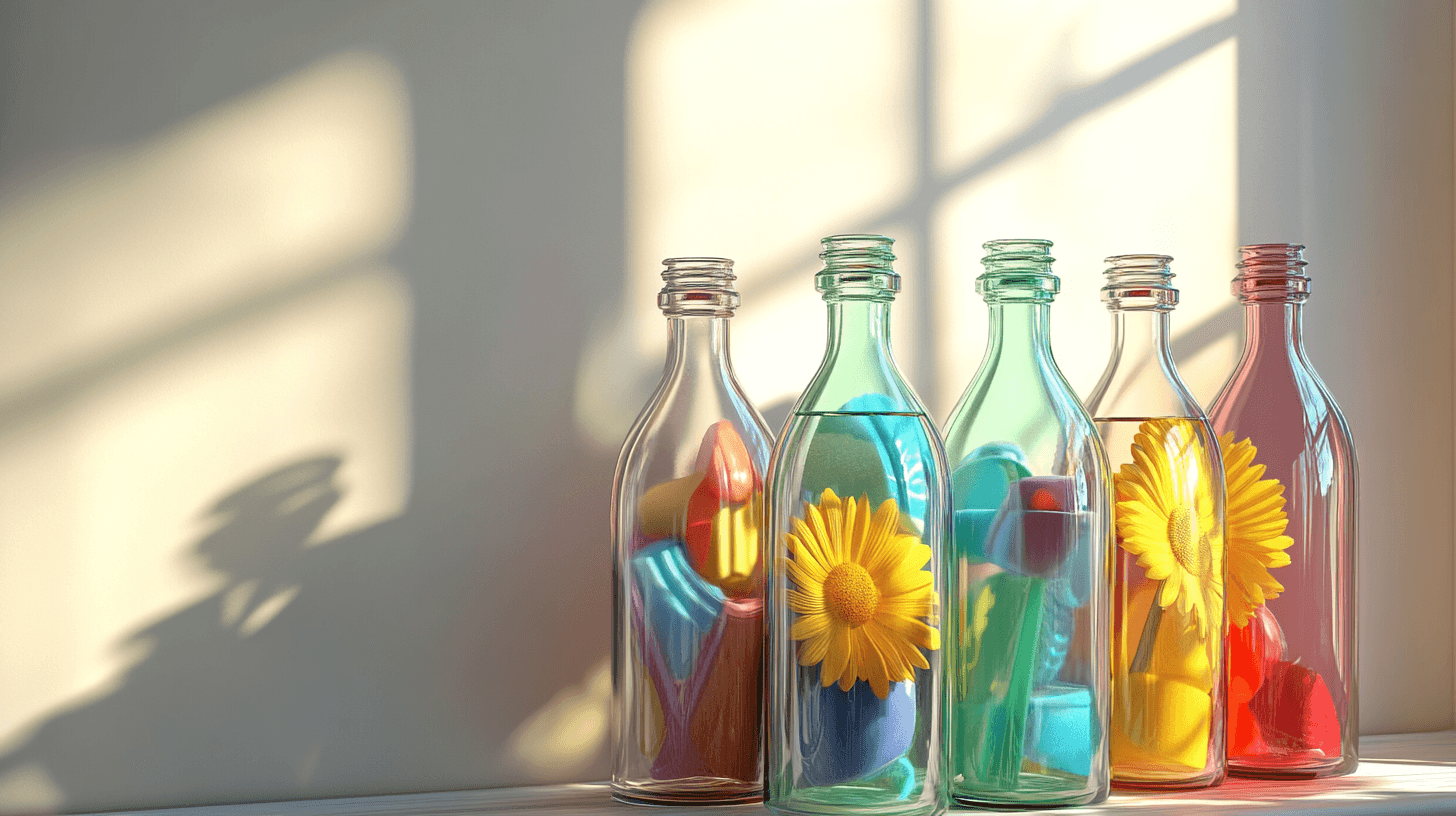 Glasflaschen als stilvolle Möglichkeiten zur Aufbewahrung und Dekoration