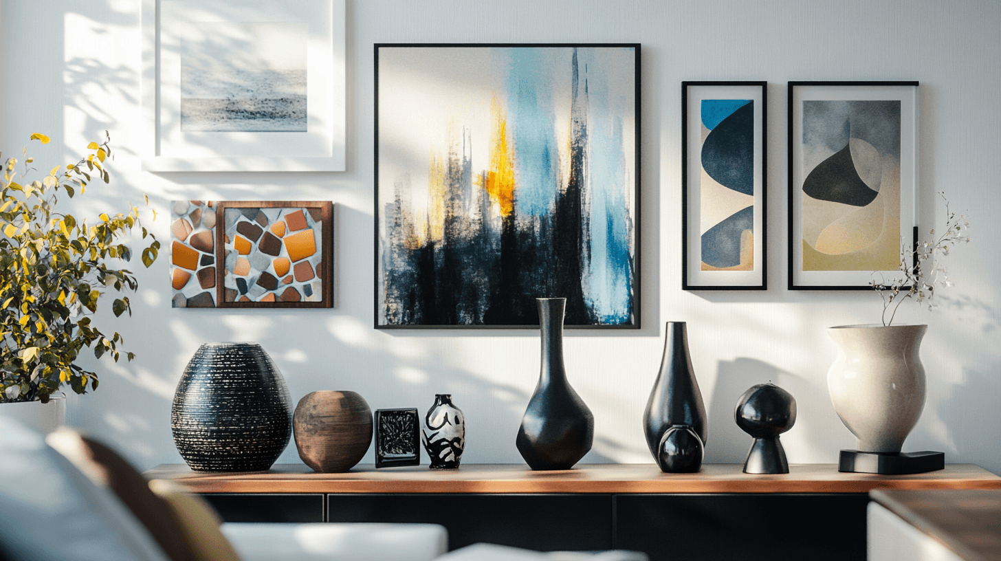 Kunstwerke als elegante Highlights im Wohnzimmer