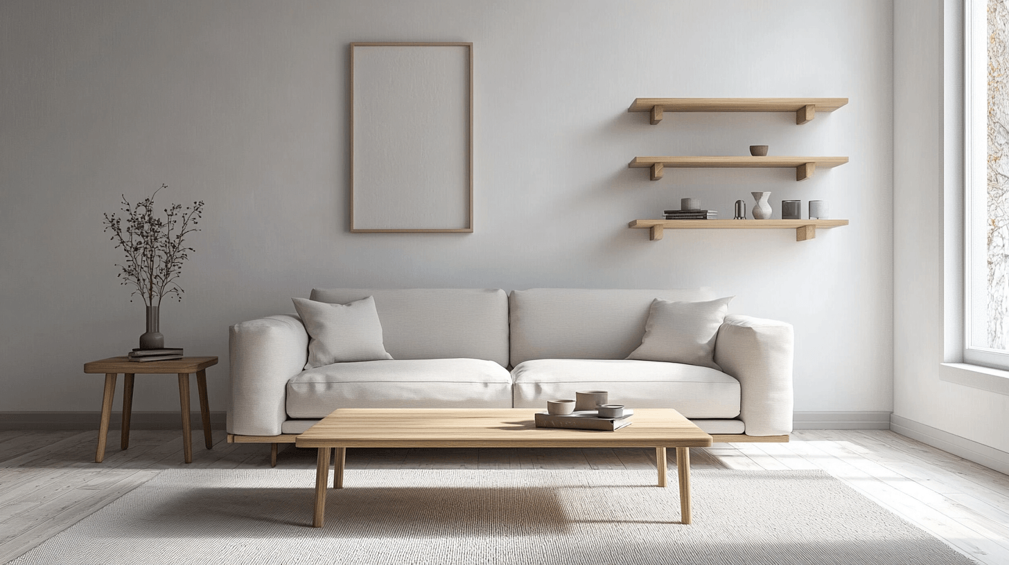 Schlichte Möbel für ein nordisches Wohnzimmer