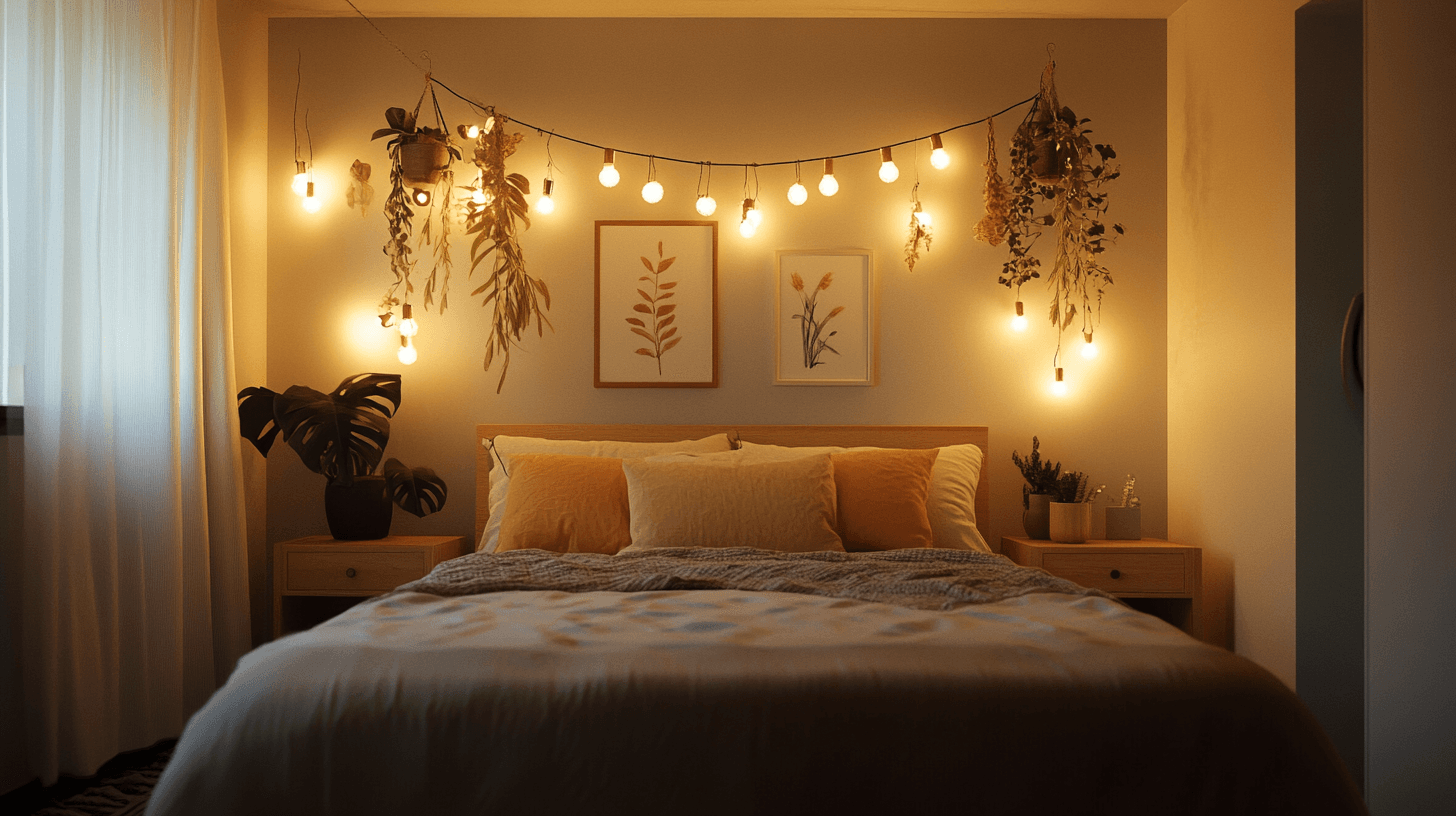 Träume im Schlafzimmer: Lichterketten für eine beruhigende Stimmung