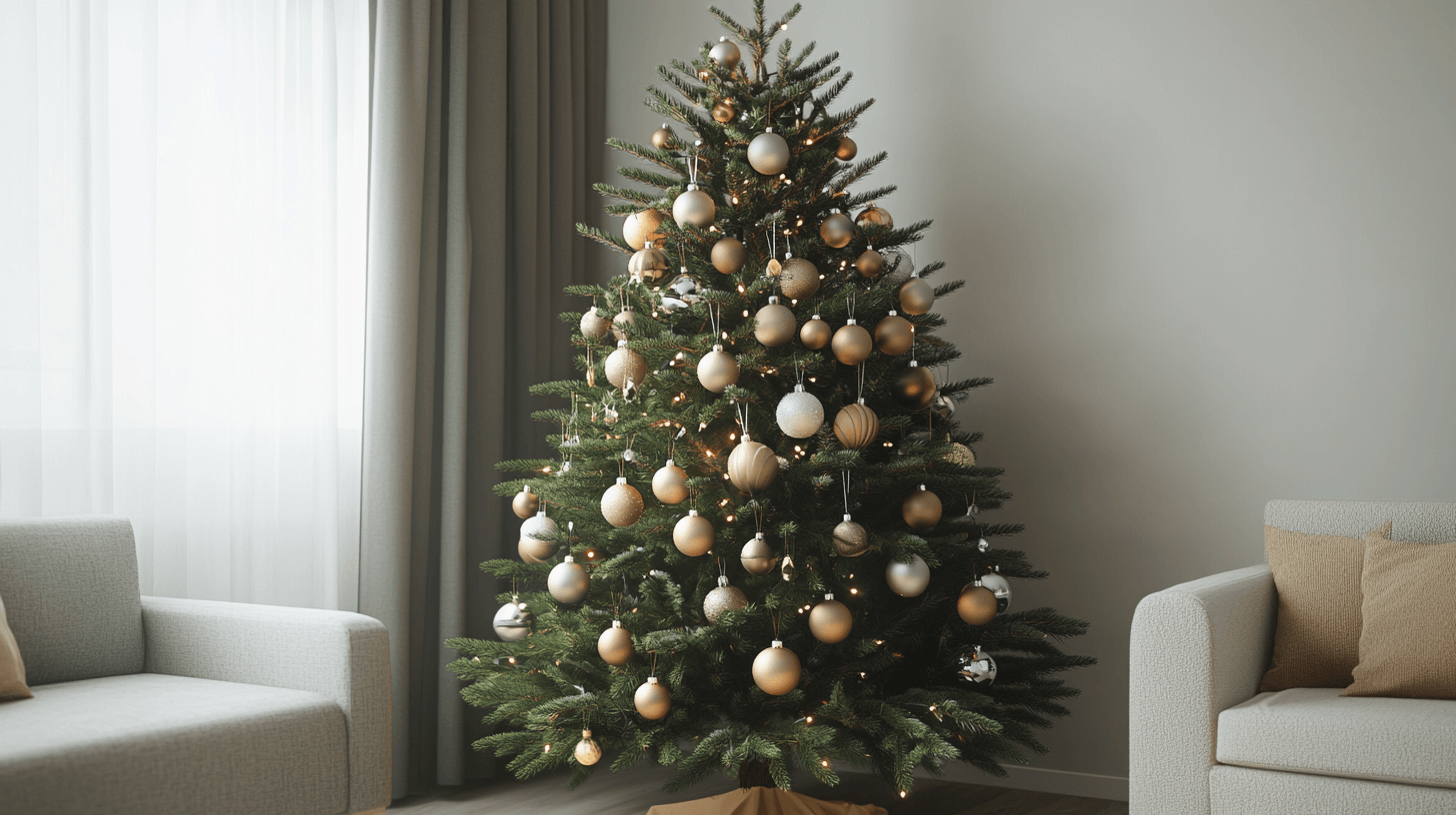 Zeitgemäße Dekorationen für den Weihnachtsbaum