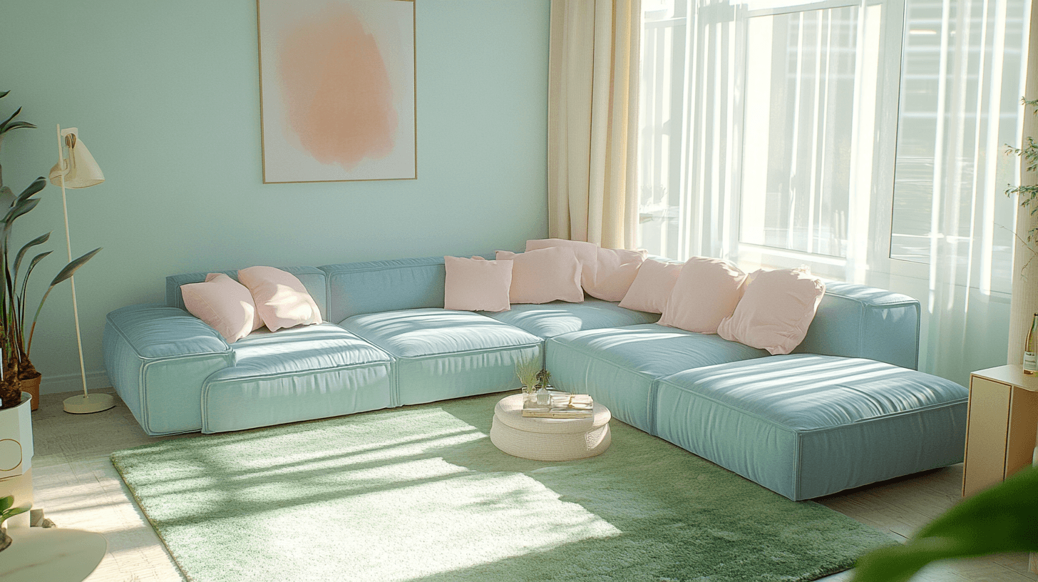 Pastelltöne im Wohnzimmer: Zarte Eleganz