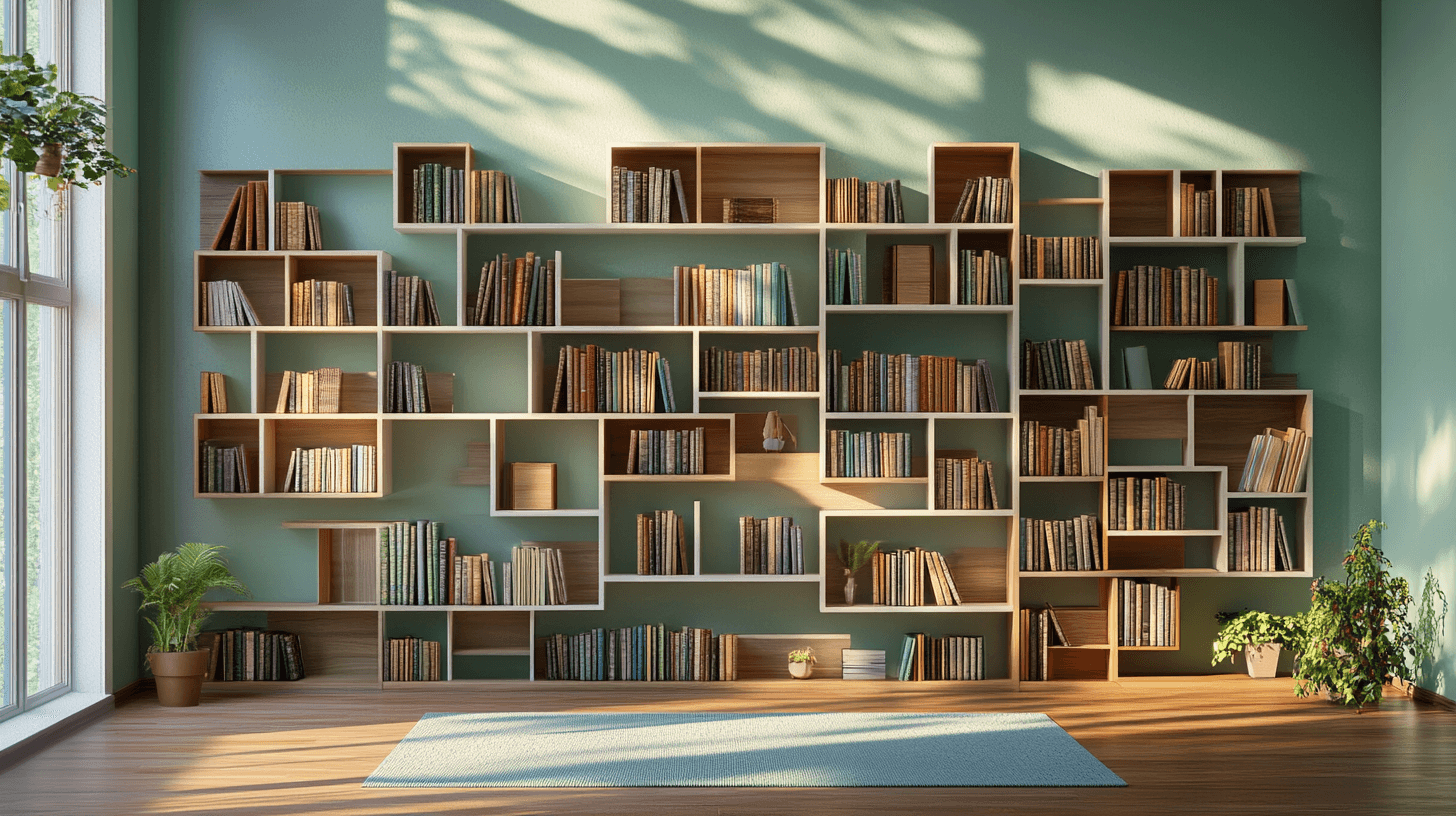 Unterschiedliche Typen von Bücherregalen