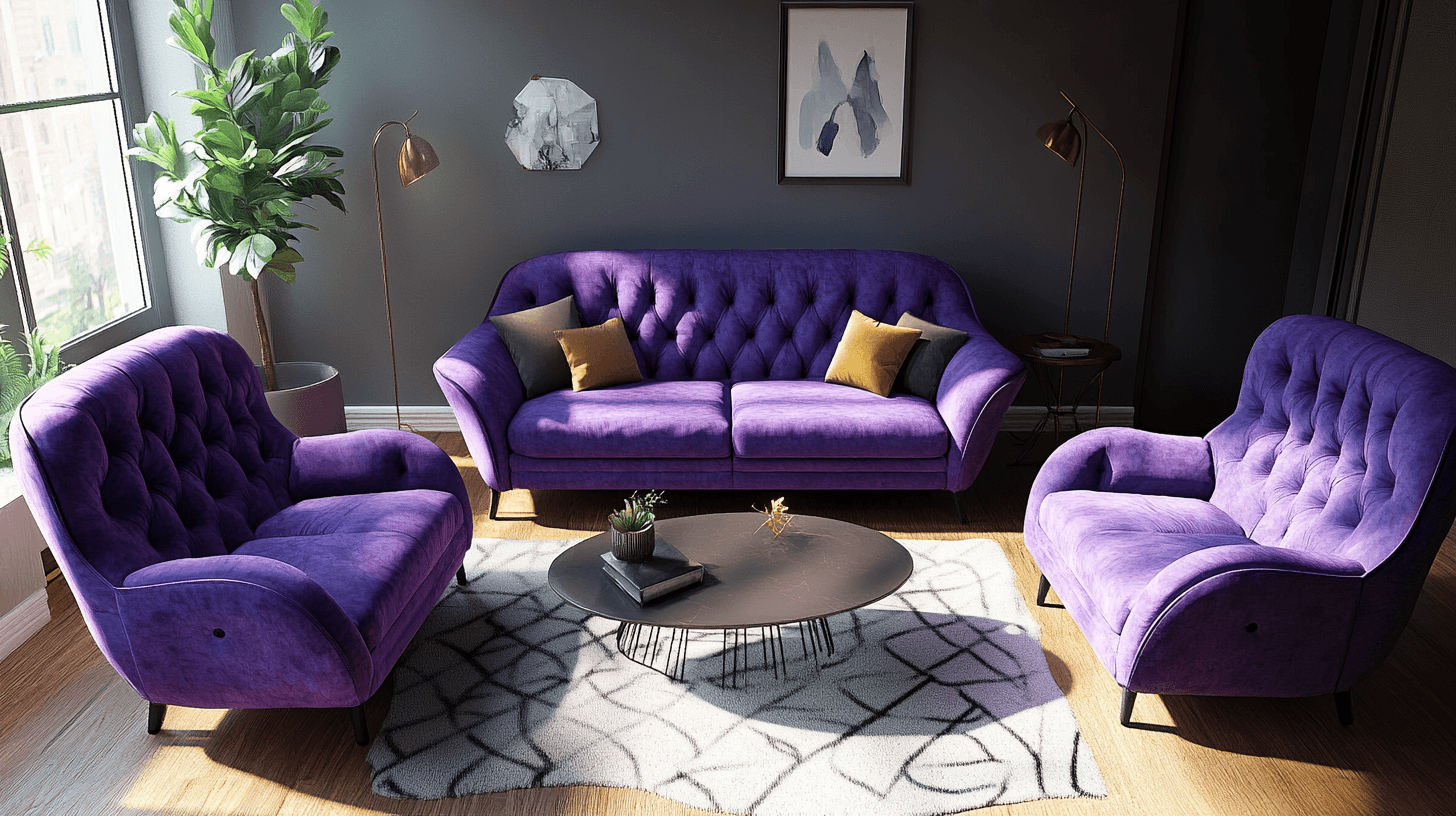 Violette Möbel: Ein Blickfang im Zimmer