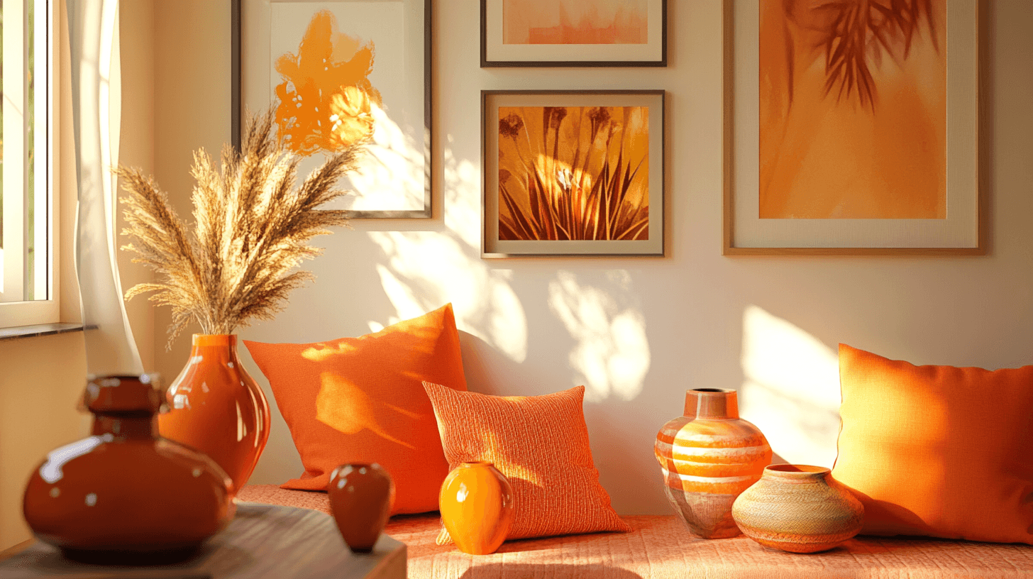 Orangene Deko-Highlights