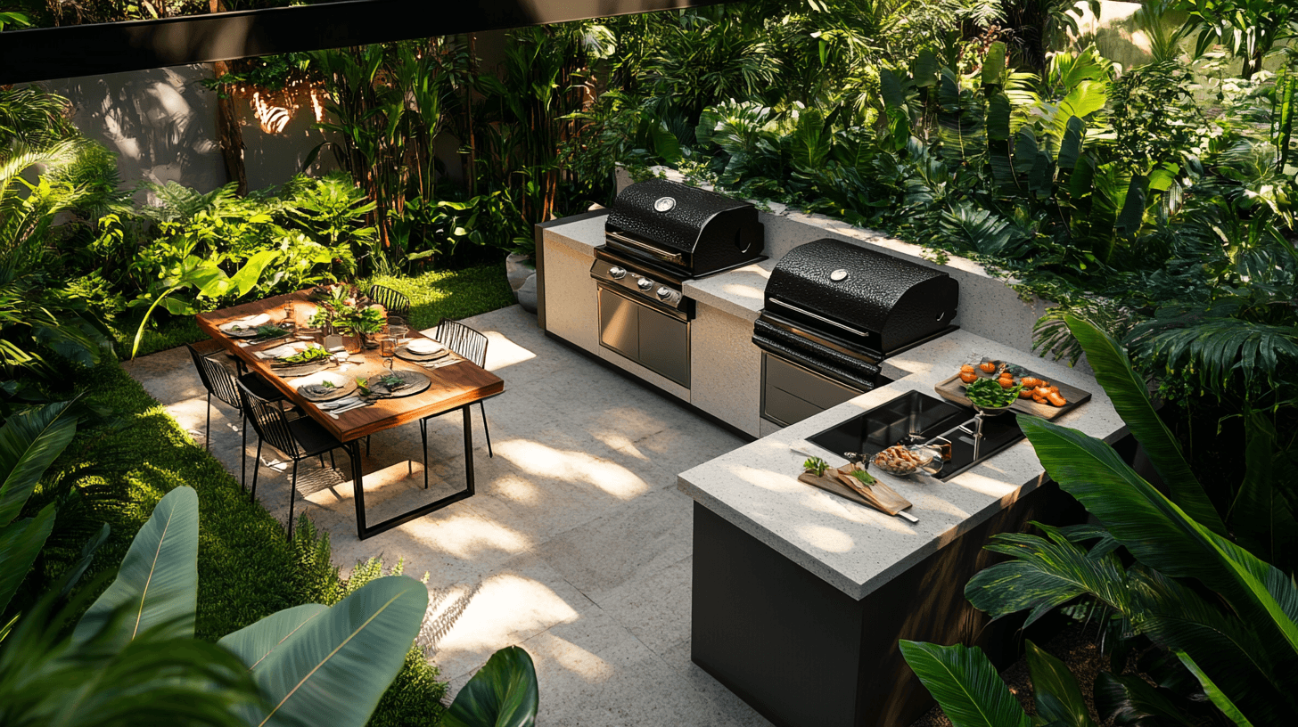 Küche im Freien: Zubereiten und Grillen unter freiem Himmel