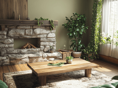 Dekoration mit Naturmaterialien: Holz, Stein und mehr.